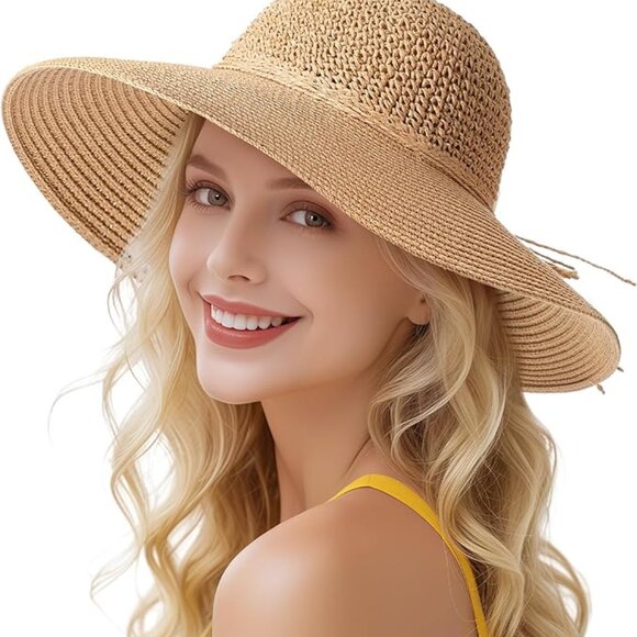 Beach Hats for Women - Straw Hat, Sun Hats for Women UPF 50+ UV Protection